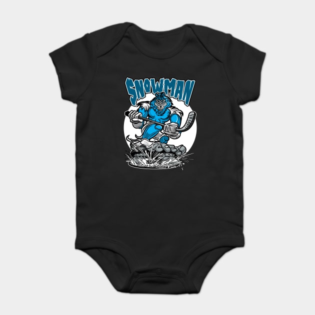 Abominable Snowman Hockey Player Mascot Baby Bodysuit by eShirtLabs